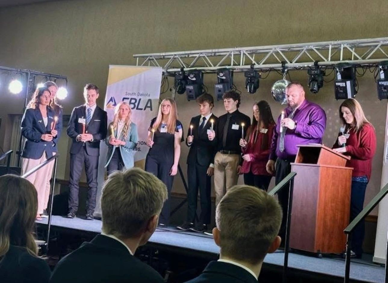 South Dakota FBLA: students and presenters gathered on a conference stage